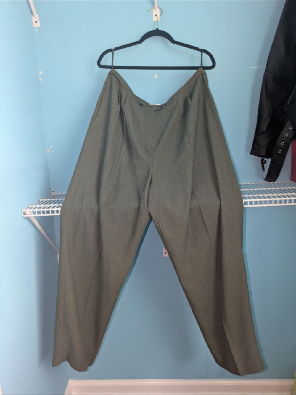 RAFAEL Olive Green Textured Crew Neck Top